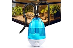 KENSBRO Umidificatore Rettile Terrarium, 4L Rettile Umidificatore 300mL/h con 7 colori della funzione luce notturna, dispositivo di nebbia terrario con tubo regolabile, vaporizzatore macchina per nebbia con