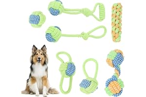 pangutheos 7 Piezas Juguetes para Perros, Juguetes de Cuerda Trenzada Seguro, Fuerte Duradero Juguete Interactivo Masticable para Cachorros Perros Pequeños Medianos 400g