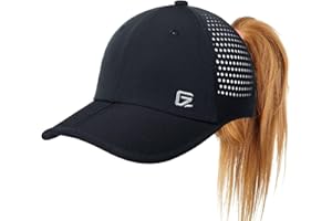 GADIEMKENSD Women's Sport Hat with Large Ponytail Hole, Performance Ponytail Hat Running Baseball Cap, Foldable Unstructured Design, Lightweight, Breathable, Ear-Friendly