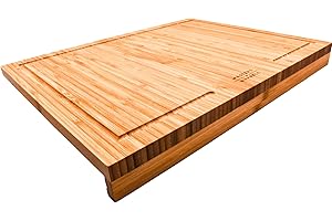 S4U Counter Edge Bamboo Chopping Board Wooden Kitchen Cutting Board Secure Durability and Strength 100% Natural Durable Bamboo Masters & Burrell