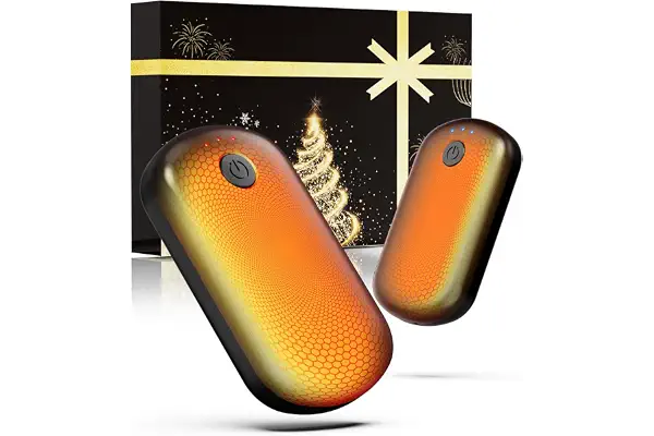 Calentadores de Manos Recargables, Juego de 2 Calentadores Magnéticos de Graphene con 3 Niveles de Temperatura (45/50/55°C), 2000mAh Portátiles para Camping, Golf, Exterior, Regalo
