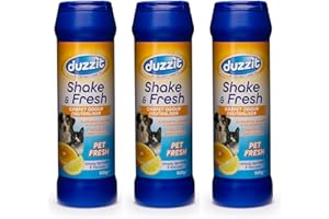 Duzzit Shake & Fresh Carpet Freshener Powder Bundles by Great British Home (Pack of 3 - Pet Fresh)