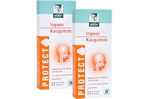 ‎RALF BADERS GESUNDHEIT BADERs PROTECT Ingwer Kaugummi Duo aus der Apotheke. Mit den Scharfstoffen der Gingerole. 2x20 Kaugummi-Quadrate