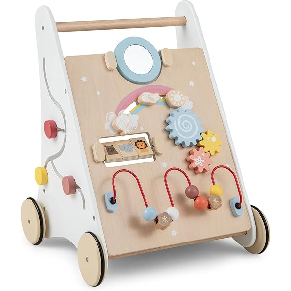 Primi Passi Montessori Carrello Spesa Giocattolo, 3-In-1 Usa Come