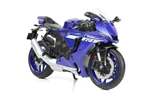 Risopen 1/12 1000R Moto Modello Giocattolo Mini Metallo Diecast Blu - Sport Moto da Corsa Collezione Regalo per Bambino Ragazzo (YZF-R1)