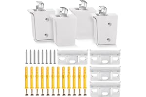 VooGenzek 4 Stücke Schrankaufhänger Wandhalterung Schrankhalterung, Schrankhalter für Hängeschränke, Verstellbar Aufhänger Hängeschrank, Lagergewicht:60kg, Weiß