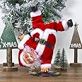 ITODA Dancing Singing Santa Claus Electric Red Santa Christmas Figurine Handstand Rotating Street Dance Singing Christmas Doll Music Toy Gift Decoration