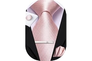 Hi-Tie Classic Mens Silk Ties Set 4 PCS Necktie Pocket Square Cufflinks Clip Pin Solid Strip Paisley Tie