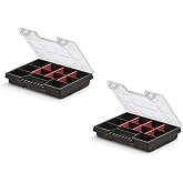 Mivos 2 x 8" Assortment Boxes for Accessories and Small Parts - 2 Small Boxes 195 x 155 x 35 mm - Screws with 11 Storage Comp