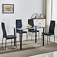 KOSY KOALA DINING TABLE SET 4 KITCHEN DINING TABLE AND 4 CHAIRS (Black table and 4 chairs)