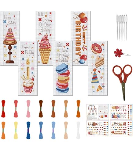 Kit Broderie Point De Croix Marque-page – Lot De 2 Motifs (chouette Et Cerf), Tissu Zweigart, Fils DMC, Instructions Multilingues, 6x20 Cm