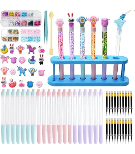 KDISHKRA Fabrique a Stylo - 102 Accessoires, Activité Manuelle Enfants 5-12 Ans, Kit Loisir Creatif Enfant, Kit de Creation Stylo Enfant, Cadeau Anniversaire et cadeaux de Noël Fille Garcon