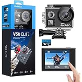 AKASO V50 Elite Action Cam con Scheda di Memoria MicroSDXC da 64GB 4K/60FPS 20MP WiFi, Fotocamera Subacquea 40M Impermeabile 