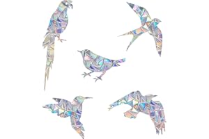 EONBES Prism Window Stickers for Bird Strikes, Anti-Collision Stickers, Prevent Birds from Flying in Windows (Birds, 15 Pack)