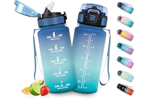 HoneyHolly Borraccia Bambini 500 ML, Borraccia Palestra con Orari per Bere, Bottiglia Motivazionale senza BPA con Cannuccia, Bottiglia Acqua per Scuola, Trekking, Asilo