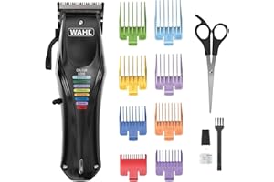 WAHL Colour Pro, cortapelo, Recargable para Mascotas, peines codificados, peluquería Canina Completa, bajo Nivel de Ruido, Cable/inalámbrico para Perros, Negro