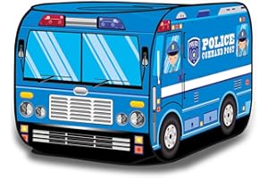 deAO Police Truck Foldable Play Tent -Children Play House Indoor Outdoor Play Toy Great Gift for Kids