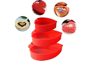 JDH SILICONE 3 stampo torta cuore silicone,Stampi In Silicone Per Torte Fatte In Casa,Stampi Per Torte Arcobaleno A Forma Di Cuore,Stampi Per Caramelle,Torte Fondenti 3d Per Torte,Mousse,Stampi In Silicone