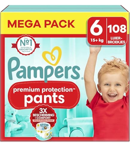 Pampers Baby-Dry maat 4, 120 luiers, 9 kg - 14 kg, met een Stop & Protect zak aan de achterkant van de luier voor een nacht tot 100% lekvrij