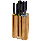 Joseph Joseph 10300 Knives 5-Piece Elevate Knife Set with Slimline Bamboo Block, Multi