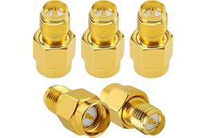 KUOQIY Lot de 5 adaptateurs coaxiaux SMA mâle vers RP-SMA femelle, pour antenne WiFi, FPV, lunettes, routeur