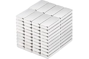 KEUKENKET Lot de 80 aimants en néodyme extra puissants - 12 x 5 x 2 mm - Rectangulaires et plats - Pour réfrigérateur, photos, cartes, cartes postales - Bureau