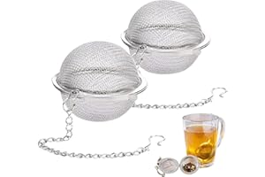 JOUR DE THÉ Infuseur boule à thé | Boules à thé en acier inoxydable 4,5 cm | Réutilisable et facile à nettoyer | Idéal pour théières, tasses et mugs (Lot de 2)
