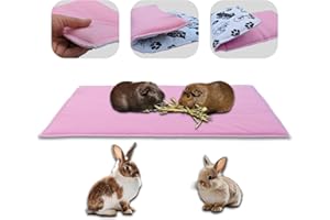 NEO SOLVO Tapis de Jeu en Polaire pour Cochon d'Inde et Lapins - Tout en Un, C'est Une Couverture, Un Tunnel Géant, Une Maison, Un Coussin et Un Lit - 35cm x 70cm - Rose