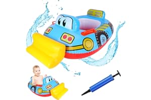 VSPEK Bouée pour Bébé, Style de Voiture Bouée Siège De Piscine Bouée Gonflable Flotteur de Natation Flotteur de Piscine ​Bouée de Dessin Animé Équipement De Natation Aide à la nage pour Enfant