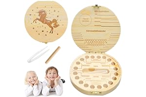 Sunshine smile Zahnbox Holz Milchzähne Box,Milchzahndose Holz,Zahnbox für Milchzähne,Zahnbox Zahndose,Zahnbox aus Holz,Milchzähne Box,Jungen Souvenir Box,Aufbewahrungsbox für Baby-Zähne (Fee)