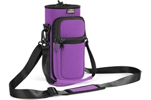 Nuovoware Bolsillo de Botella Agua Portátil Neopreno, 750ml/1000ml/1800ml Bolsillo con Correa Hombro Prueba Caída, Funda Impermeable Botella Agua Protectora para Viaje