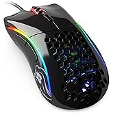 Glorious Model D Minus RGB Kablolu BAMF sens&ouml;rl&uuml; 12000 DPI 62 gram Gaming Mouse Parlak Siyah | Hassas optik sens&ouml;r, PTFE s&uuml;rg