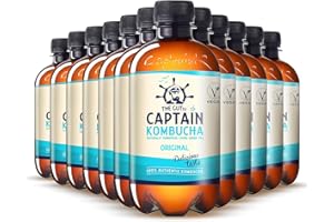 THE GUTSY CAPTAIN KOMBUCHA Captain Kombucha - Te Kombucha, Raw Vegan - 12 x 400 ml (Original)