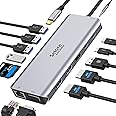 USB C Docking Station Dual HDMI 10Gbps 14 in 1 USB C Hub mit 2 * 4K HDMI VGA USB 3.1 2*USB3.0 2*USB2.0 Gigabit Ethernet 100W 