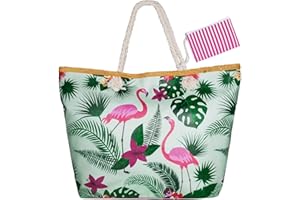 WolinTek Bolsa de Playa de PU Grande, Bolsa De Verano niña Mujer Bolsas de viaje Bolsos bandolera Bolsos de mano Bolsos mochila Bolsos totes Shopper Bolsa con Cremallera para Niñas