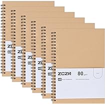 Lot De 12 Cahiers A5 Lignés Avec Dos Arc-en-ciel - Couverture Kraft, 60 Pages - Pour école, Bureau, Notes - 4