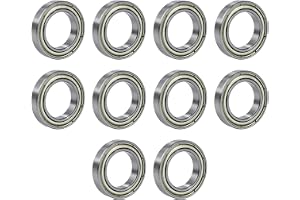 RowGlow 10 st 6802zz 6802z kullager 15 x 24 x 5 mm, djupspårslager 6802-2z 6802 zz dubbel metalltätning krom stål för maskine