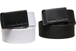 Urban Classics Unisex Kinder Gürtel Doppelpack für Jungs und Mädchen, Multipack Canvas Belt Kids 2-Pack, erhältlich in 3 Farbkombinationen, Größe 110/116 - 158/164