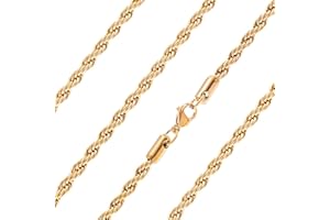 Ardú Mens Gold Rope Chain | Plain Gold, Heavy Jewellery for Men | Gift Necklace Ideas for Husband, Dad, Brother or Friends