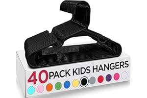 Utopia Home Plastikowe wieszaki na ubrania dla dzieci, 40 sztuk, trwałe i smukłe wieszaki dla niemowląt, oszczędzające miejsce wieszaki dla dzieci na ubrania, uniwersalne, do spodni, spódnicy, baru,