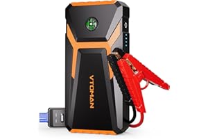 VTOMAN V6PRO Jump Starter Power Pack 2000A 12V,Car Battery Charger Jump Starter (Up to 7.0L Gas or 5.0L Diesel),Booster pack with Jumper Cables(Orange)