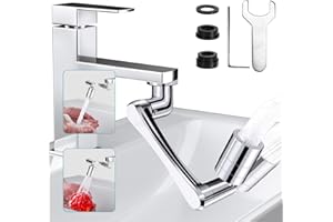 VVHIPPO Wasserhahn Verlängerung, 1440° Drehbar Wasserhahn Luftsprudler mit Spritzfilter, Drehbarer Multifunktionaler Verlängerungshahn, Universal Perlatoren, Wasserhahn Aufsatz Schwenkbar für Küche Bad