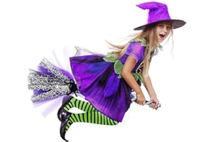 FOMIYES 1 escoba para Halloween, disfraz de bruja, disfraz de bruja, cosplay, bruja, accesorio para bruja, decoración para Halloween, disfraz de decoración