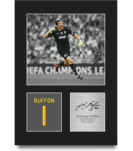 HWC Trading FR A4 Gianluigi Buffon Italy Regalos Impresos Imagen De Autógrafo Firmado Para Los Aficionados Al Fútbol Y Partidarios - A4 Framed