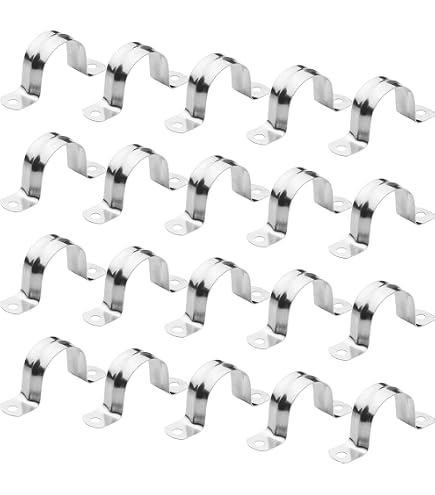 PATIKIL 35mm Rigid Pipe Strap – 12-Pack, 304 Stainless Steel Conduit Clamp With 2 Holes, Thick U-Bracket For Pipe & Cable Fixing (1-3/8 Inch)