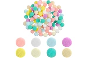 Tyqour 200 Stück Bunte Pompons zum Basteln Pastell 15mm Pompoms Bommeln zum Basteln,Filzkugeln Klein Mini Pompons Bunt Pom Poms für Weihnachten Ostern Kinder DIY Kreativen Handwerk Dekorationen