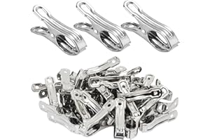 CLNYRWCB Garden Clips 50 Pack - Heavy Duty Metal Plant Netting Clips with Large Open Mouth (5.5cm) - Secure Greenhouse Covers, Shade Cloth, Bird Netting, Beach Towels on Chairs - Strong Grip Garden Tool