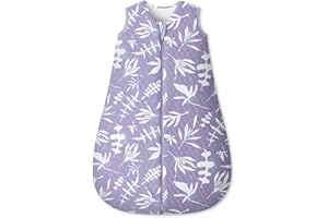 Unnivoll Śpiwór dziecięcy 1,5 tog 0-6 miesięcy pikowany worek do spania fioletowe liście