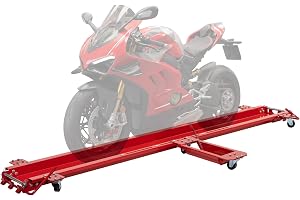 Wiltec Motorcykeldolly med 570 kg lastkapacitet MC-dolly med 6 svänbara hjul för enkel manövrering av motorcykeln i garage oc
