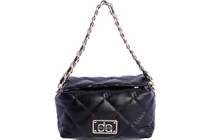 DON ALGODON Bolso de mano acolchado de hombro para mujer Adriana en piel sintética con chapón de la marca en metal.